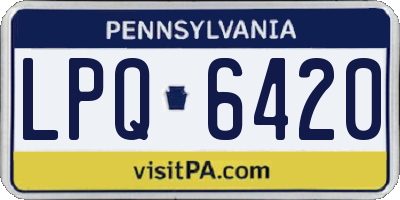 PA license plate LPQ6420