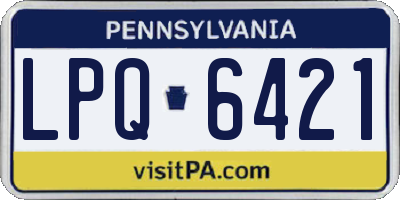 PA license plate LPQ6421