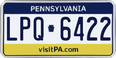PA license plate LPQ6422