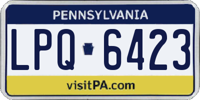 PA license plate LPQ6423