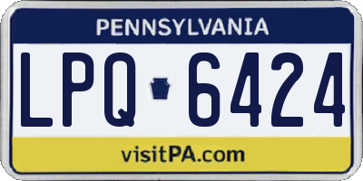 PA license plate LPQ6424