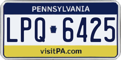 PA license plate LPQ6425