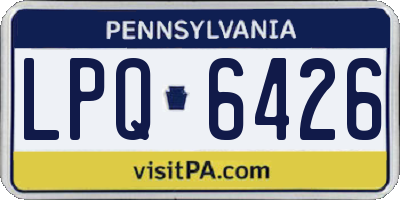PA license plate LPQ6426