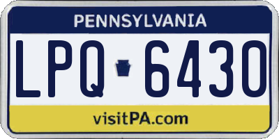 PA license plate LPQ6430