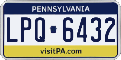 PA license plate LPQ6432
