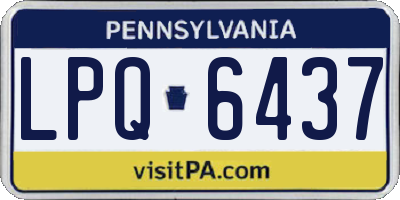 PA license plate LPQ6437