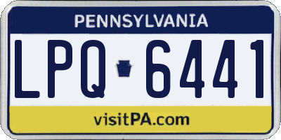 PA license plate LPQ6441