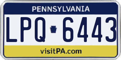 PA license plate LPQ6443