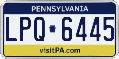 PA license plate LPQ6445