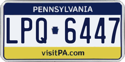 PA license plate LPQ6447