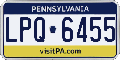 PA license plate LPQ6455