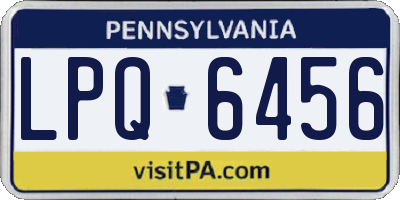 PA license plate LPQ6456