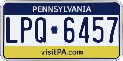 PA license plate LPQ6457