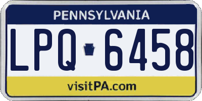 PA license plate LPQ6458
