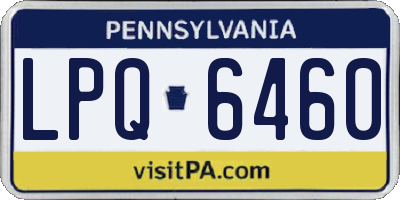 PA license plate LPQ6460
