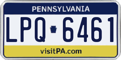 PA license plate LPQ6461
