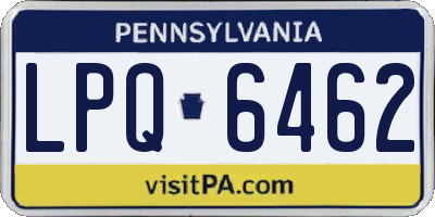 PA license plate LPQ6462