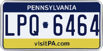 PA license plate LPQ6464