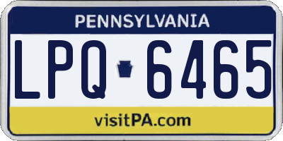 PA license plate LPQ6465
