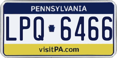 PA license plate LPQ6466