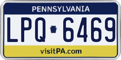 PA license plate LPQ6469