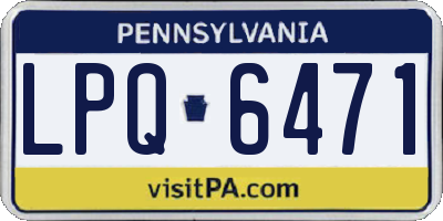 PA license plate LPQ6471