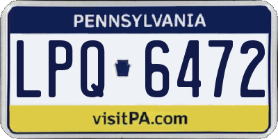 PA license plate LPQ6472