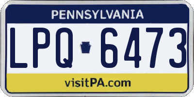 PA license plate LPQ6473