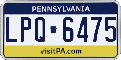 PA license plate LPQ6475