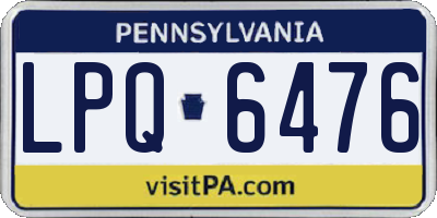 PA license plate LPQ6476