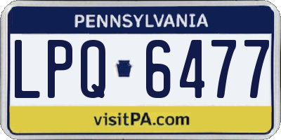 PA license plate LPQ6477