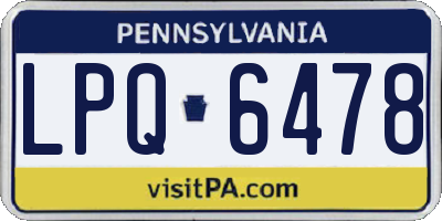 PA license plate LPQ6478