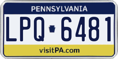 PA license plate LPQ6481