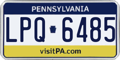 PA license plate LPQ6485