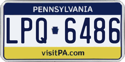 PA license plate LPQ6486