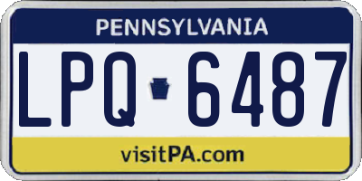PA license plate LPQ6487