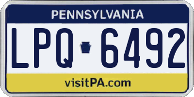 PA license plate LPQ6492