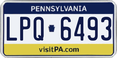 PA license plate LPQ6493