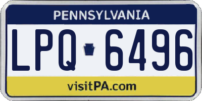 PA license plate LPQ6496