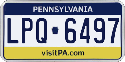 PA license plate LPQ6497