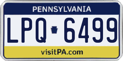 PA license plate LPQ6499