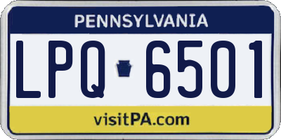 PA license plate LPQ6501