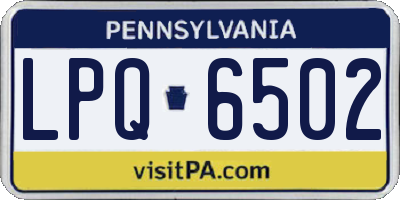 PA license plate LPQ6502