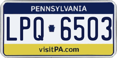 PA license plate LPQ6503