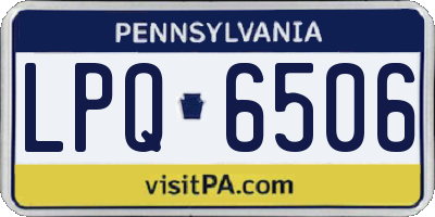PA license plate LPQ6506