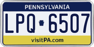 PA license plate LPQ6507