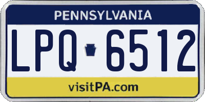 PA license plate LPQ6512
