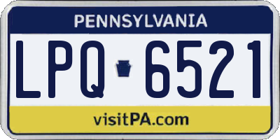 PA license plate LPQ6521