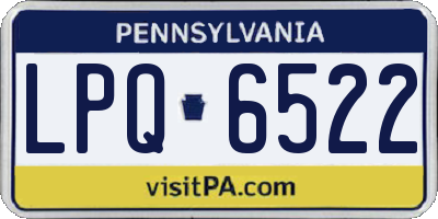 PA license plate LPQ6522