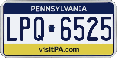 PA license plate LPQ6525
